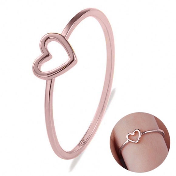 Rose Gold Heart Silhouette Ring - Picture 5 of 8